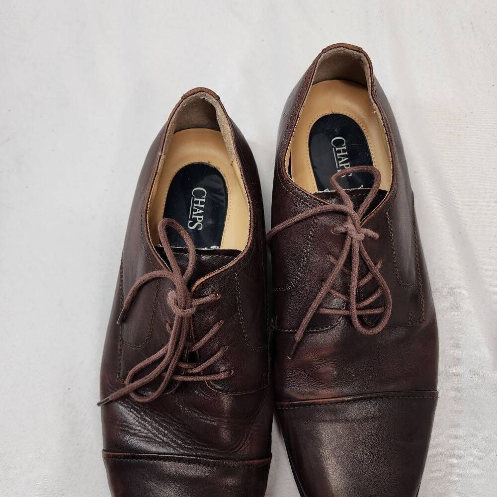 Chaps Men's Size 12M brown leather Oxford Dress Casual Shoes 96-7707 - Picture 7 of 9